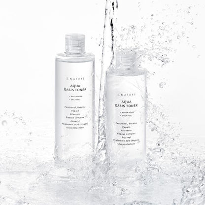 S.Nature Aqua Oasis Toner (Set of 2 x 300mL + GIFT Pack of 60 Cotton Pads)