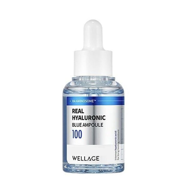 Ampoule coreana de ácido hialurónico para piel seca y deshidratada – Wellage Hyaluronic Blue 100