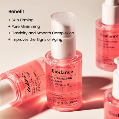 Serum coreano para poros y firmeza con colágeno y péptidos – Biodance Pore Perfecting Set x 2