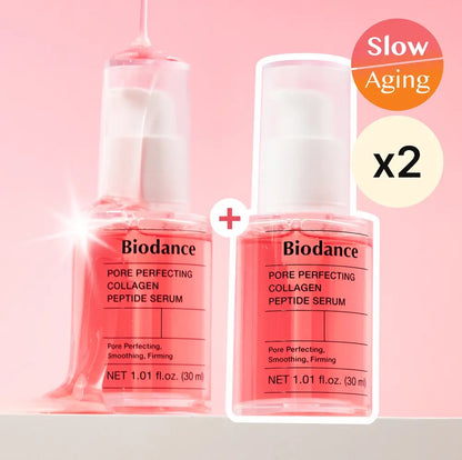 Serum coreano para poros y firmeza con colágeno y péptidos – Biodance Pore Perfecting Set x 2