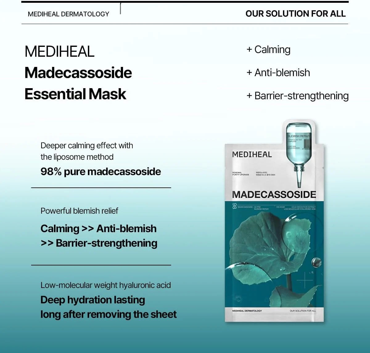 Mascarilla Calmante con Madecassoside – Mediheal Sheet Mask Coreana